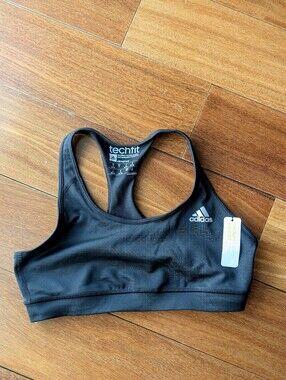 NWT Adidas Techfit Climacool Workout Black Sports Bra SIZE SMALL